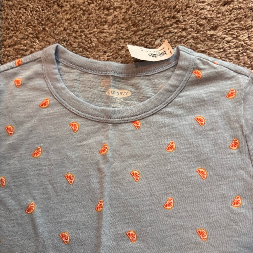 Old Navy Women’s XS Blue Shirt with Oranges
